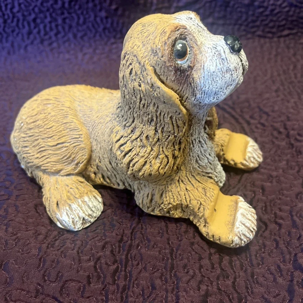 Vintage Cocker Spaniel Dog Puppy Figurine Resin Statue Business‎ Card Holder 9